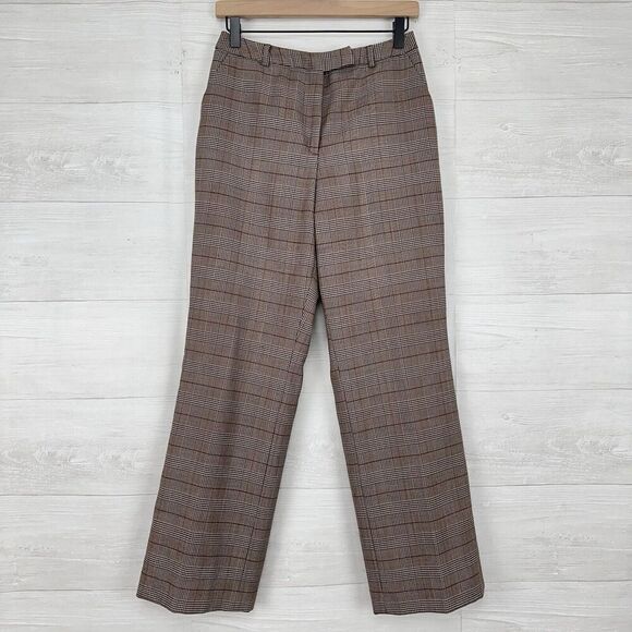 Vintage Stanley Blacker Trouser Pants Women 24 Houndstooth Hi Rise Wool Straight - Picture 1 of 11